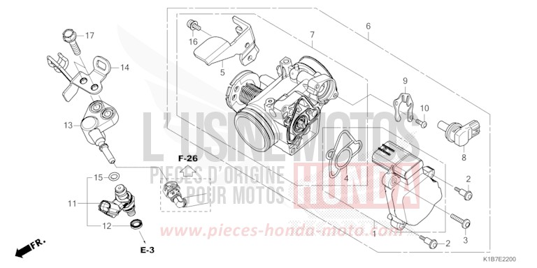 THROTTLE BODY for Forza 350 MAT CARNELIAN RED METALLIC (R384) from 2022